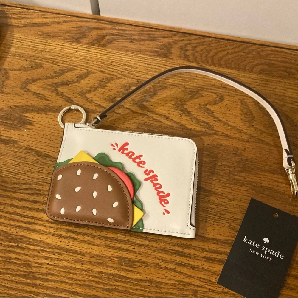 Kate Spade New York Snack Bar Burger Card Holder Wristlet - NWT MSRP $149